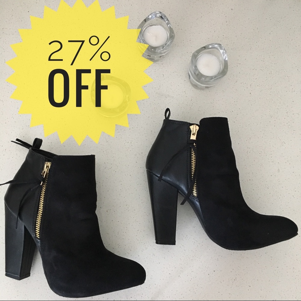 Black Mossimo Ankle Booties with Zippers